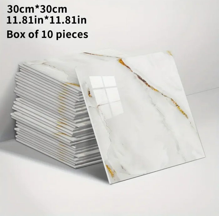 10pcs of PVC golden line wall tiles sticker  -30x30 cm