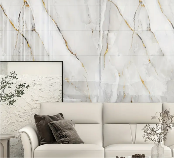10pcs of PVC golden line wall tiles sticker  -30x30 cm