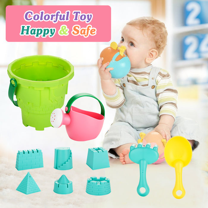 10pcs/set Kids Beach Toys Set Sand Shovels Mini Castle Shower Bucket Rake Mold