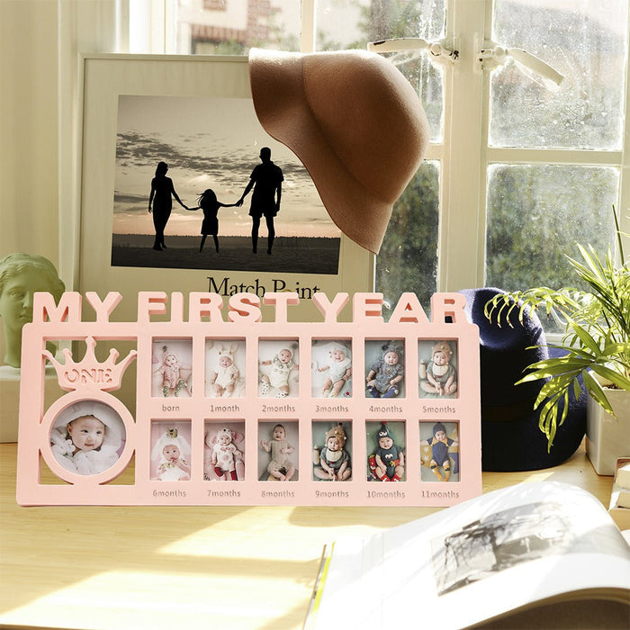 12-Month Baby Growth Record Korean Style Photo Frame