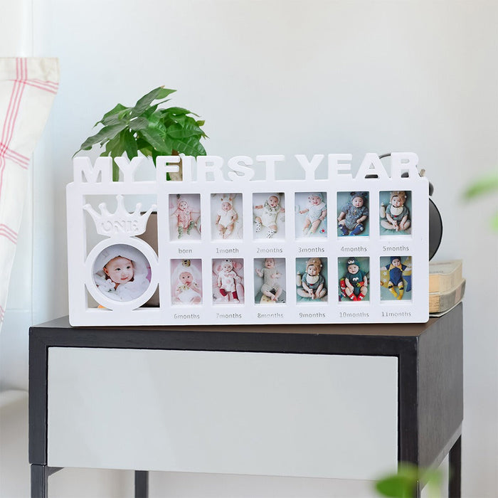 12-Month Baby Growth Record Korean Style Photo Frame