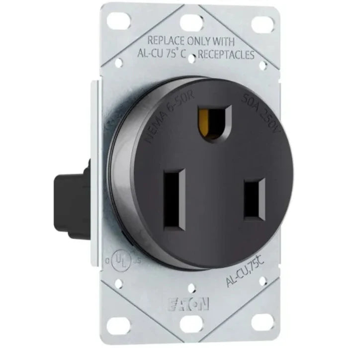 1254BK-BOX | Eaton 50A 250V Receptacle (NEMA 6-50R)