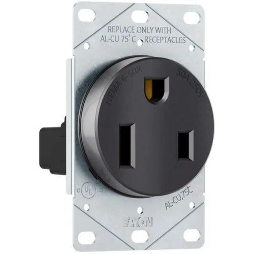 1254BK-BOX | Eaton 50A 250V Receptacle (NEMA 6-50R)