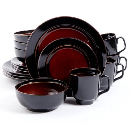 16-Piece Dinnerware Set, Red - EK CHIC HOME