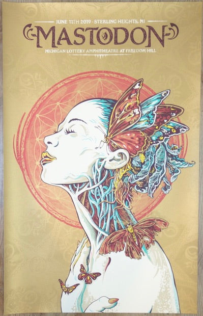 2019 Mastodon - Sterling Heights Silkscreen Concert Poster by Angryblue