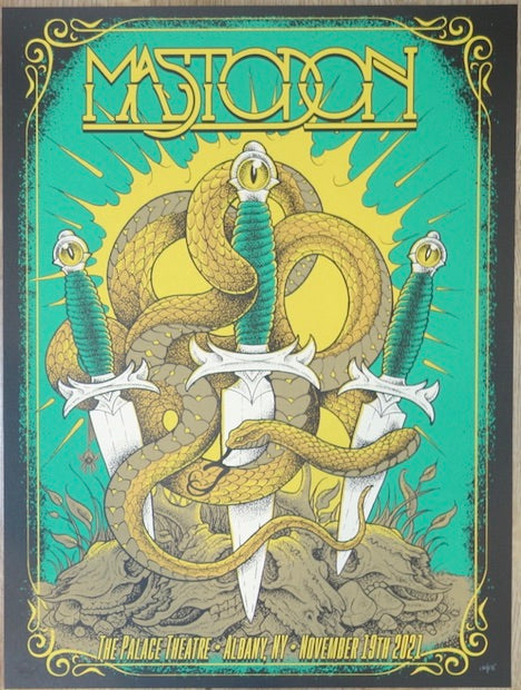 2021 Mastodon - Albany Silkscreen Concert Poster by Jimbob Isaac