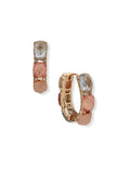Anne Klein Gold Tone 21mm Stone Huggie Hoop Earrings in Gold-Tone Multi