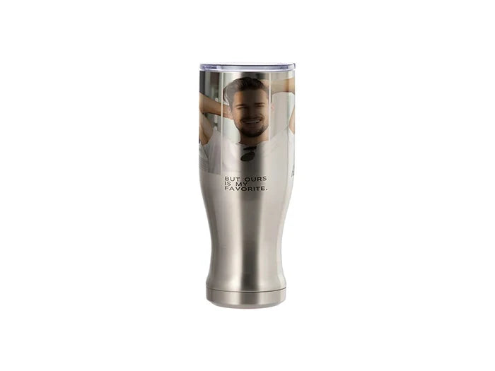 25oz/750ml Sublimation Stainless Steel Pilsner Style Tumbler (Silver)