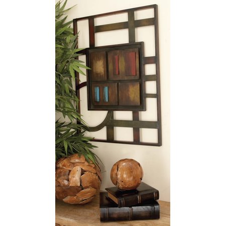 27 X 20 Inch Abstract Geometric Metal Wall Plaque - EK CHIC HOME