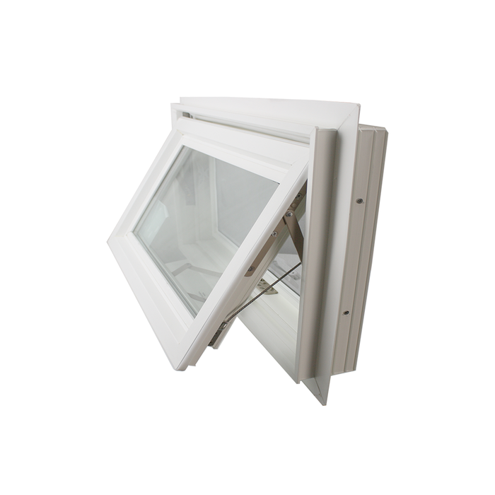 30" x 16" Crank Out Double Pane Windows Tempered Glass Low-E Clear White Side