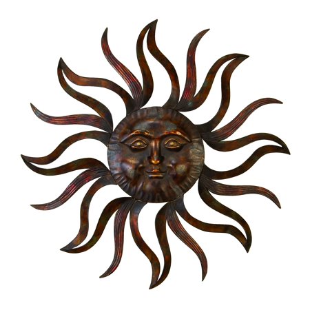35 Inch Metal Celestial Sun Wall Decor - EK CHIC HOME