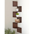 5 Tier Wall Mount Corner Shelves Walnut Finish - EK CHIC HOME