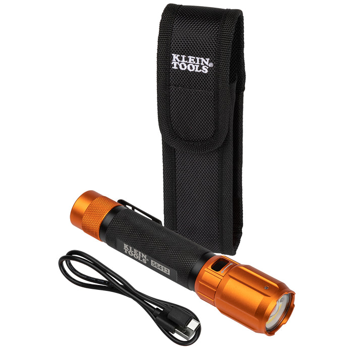 56413 | Klein Tools Rechargeable 2-Color LED Flashlight with Holster