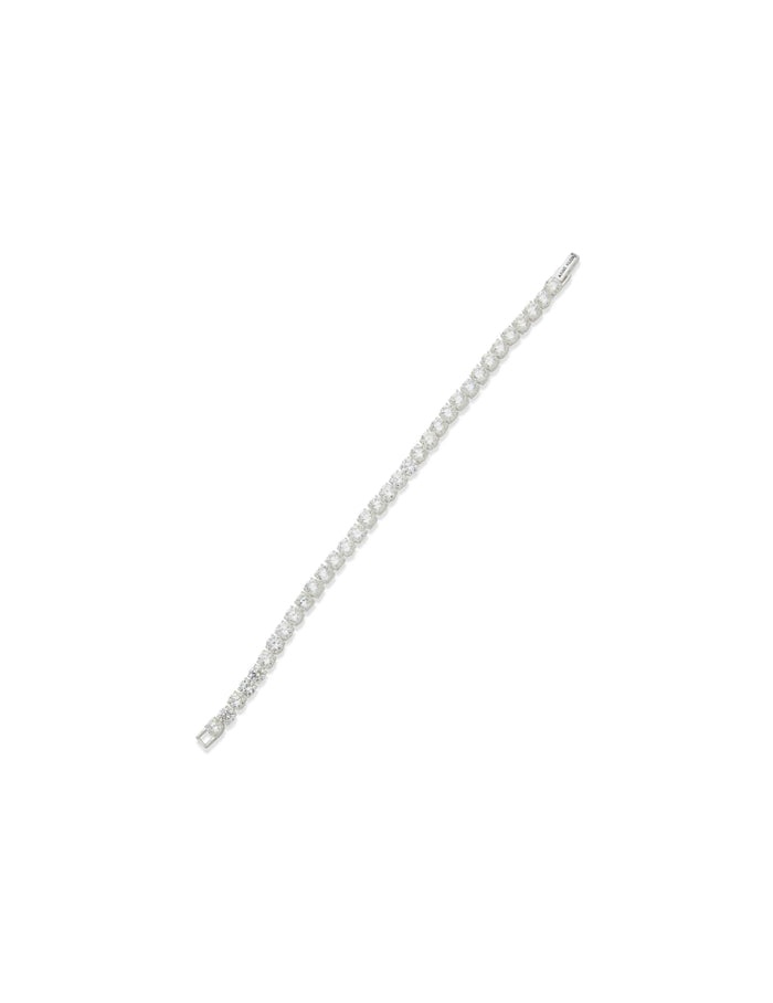 Anne Klein Silver Tone 5mm Tennis Bracelet - Silver