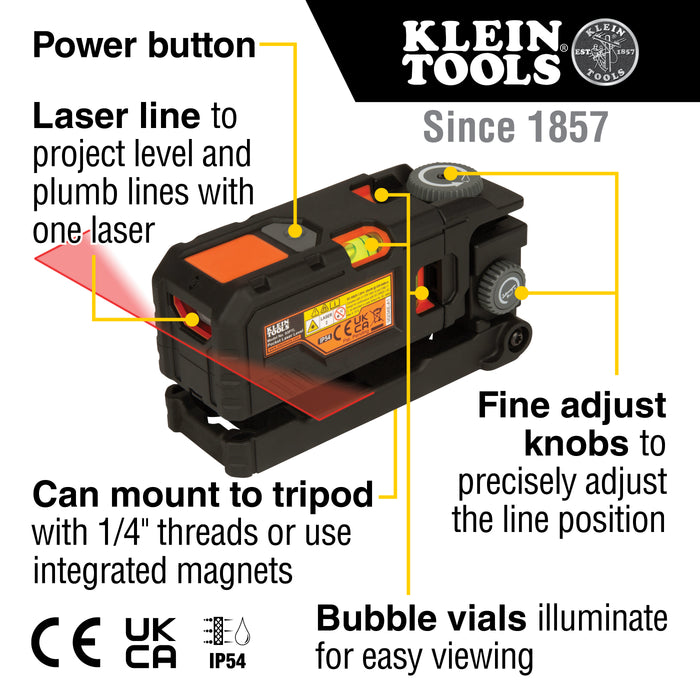 93PTL | Klein Tools Red Pocket Laser Level