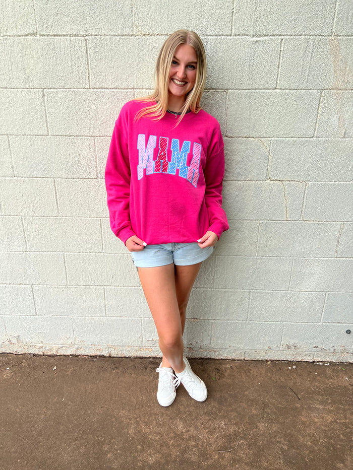 Mama Polka Dots Pink Sweatshirt