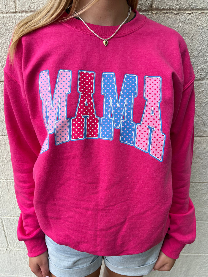 Mama Polka Dots Pink Sweatshirt