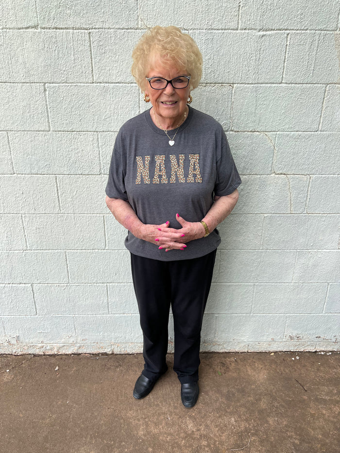Nana Leopard Graphic Tee Charcoal