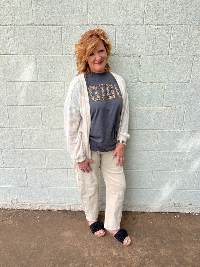 Gigi Leopard Graphic Tee Charcoal