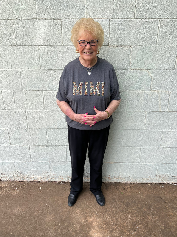 Mimi Leopard Graphic Tee Charcoal