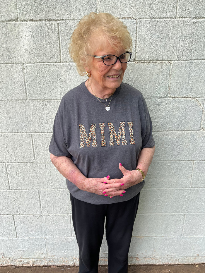 Mimi Leopard Graphic Tee Charcoal