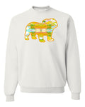 Abstract  Bulldog on White Sweatshirt