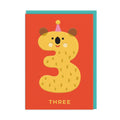 Age 3 Koala Birthday Greeting Card - bubblegum market