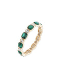 Anne Klein Gold Tone Alternating Emerald Crystal Stretch Bracelet - Gold
