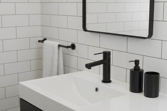 Aquatica Point Basin Mixer Chrome / Black