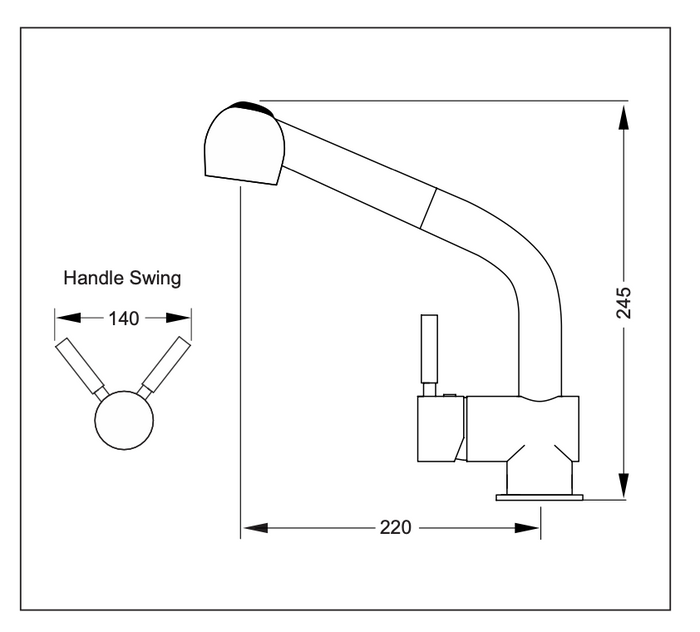 Aquatica Xera Sink Mixer Pullout Spray Chrome