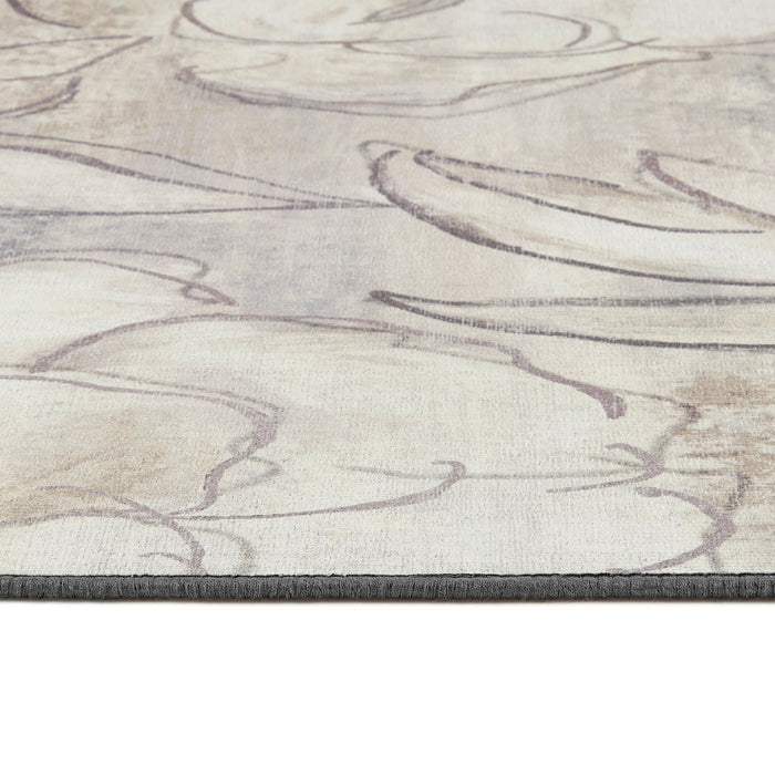 Hug Rug Art Floral Washable Rug Texture Close Up