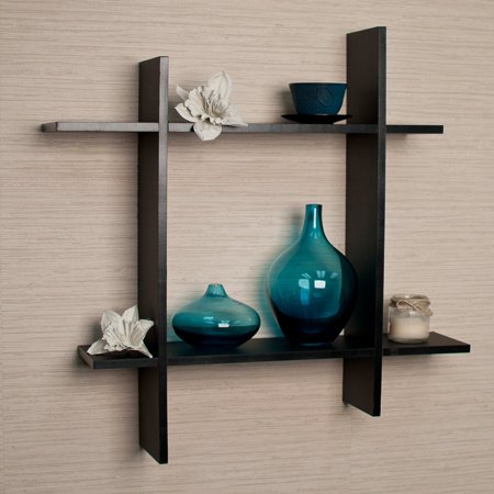Asymmetric Laminate Square Floating Wall Shelf - EK CHIC HOME