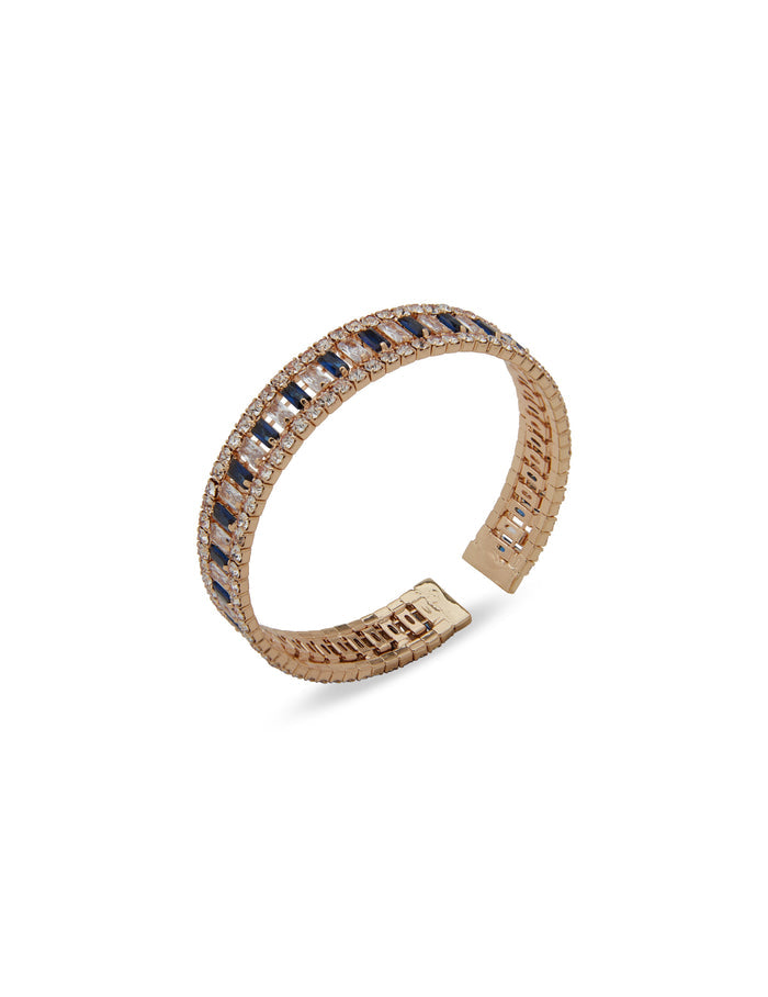 Anne Klein Gold Tone Baguette Stone Coil Bracelet in Gift Box