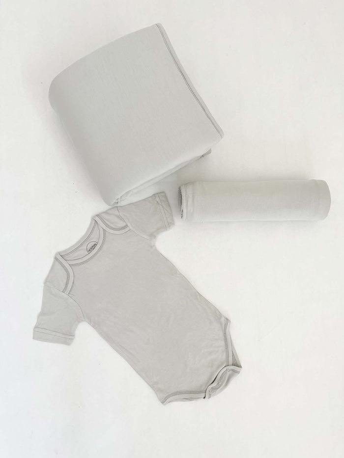 Nodnal Co Bamboo Baby Gift Set in Cement Gray - Premium Baby Bedding & Essentials