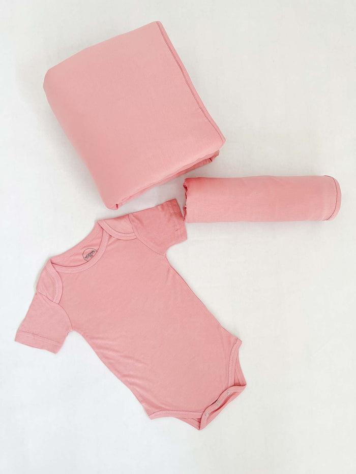 Nodnal Co Bamboo Baby Gift Set in Dusty Rose - Premium Baby Bedding & Essentials