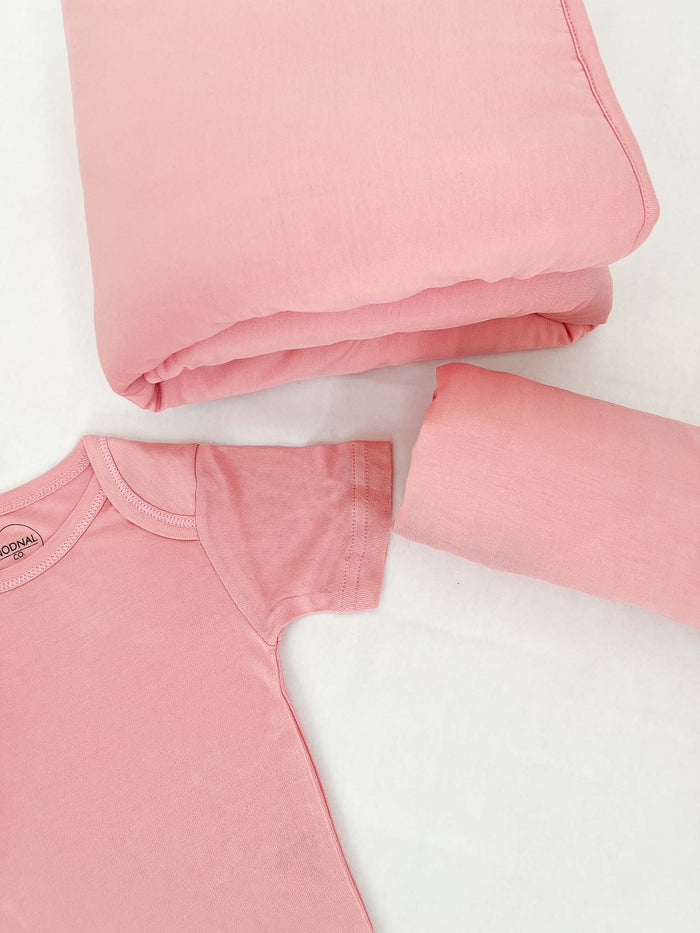 Nodnal Co Bamboo Baby Gift Set in Dusty Rose - Premium Baby Bedding & Essentials