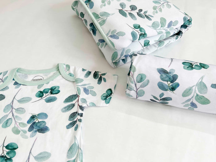 Nodnal Co Bamboo Baby Gift Set in Eucalyptus - Premium Baby Bedding & Essentials