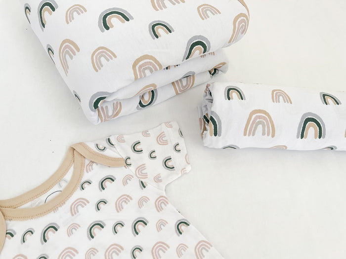 Nodnal Co Bamboo Baby Gift Set in Rainbow - Premium Baby Bedding & Essentials