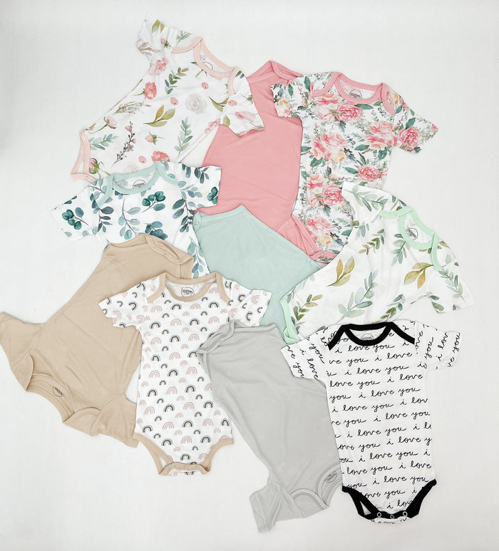 Nodnal Co Bamboo Bodysuit in Dusty Rose - Premium Baby Bedding & Essentials