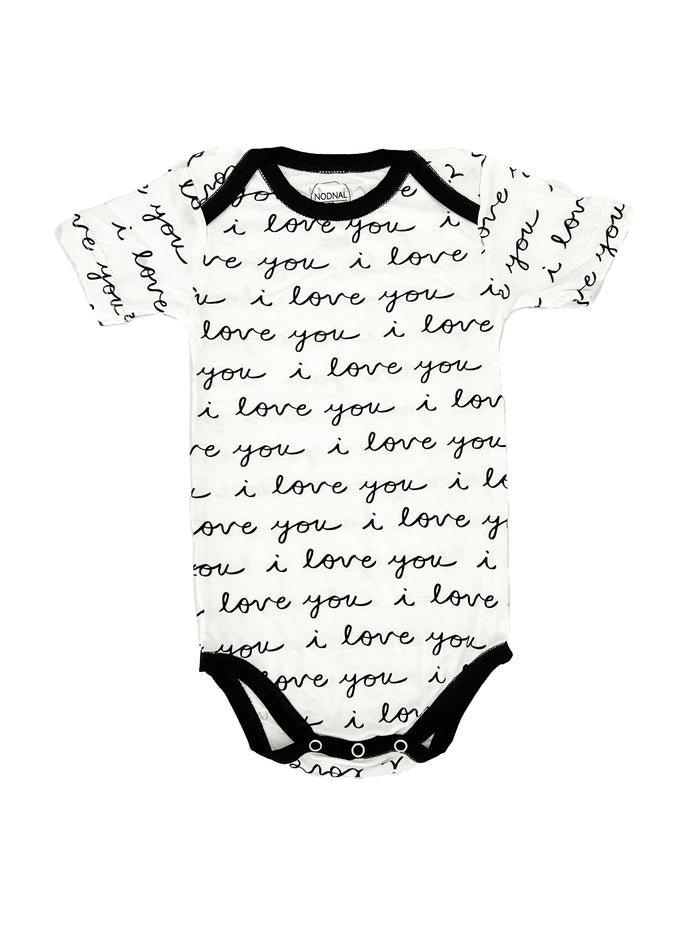 Nodnal Co Bamboo Bodysuit in I Love You - Premium Baby Bedding & Essentials