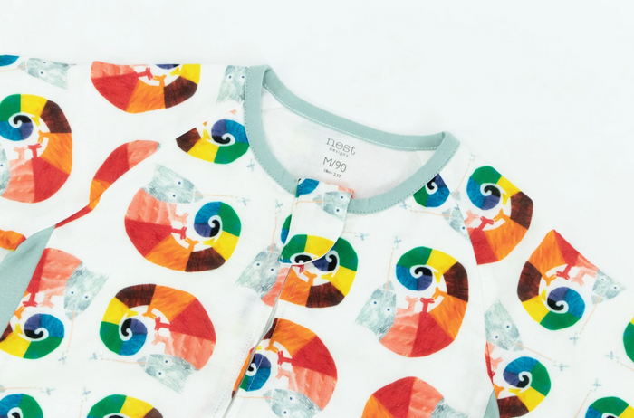 Bamboo Long Sleeve Sleep Suit 0.6 TOG - Eric Carle The Mixed-Up Chameleon (6-18M Only)