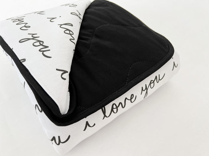 Nodnal Co Bamboo Quilted Blanket in I Love You - Premium Baby Bedding & Essentials