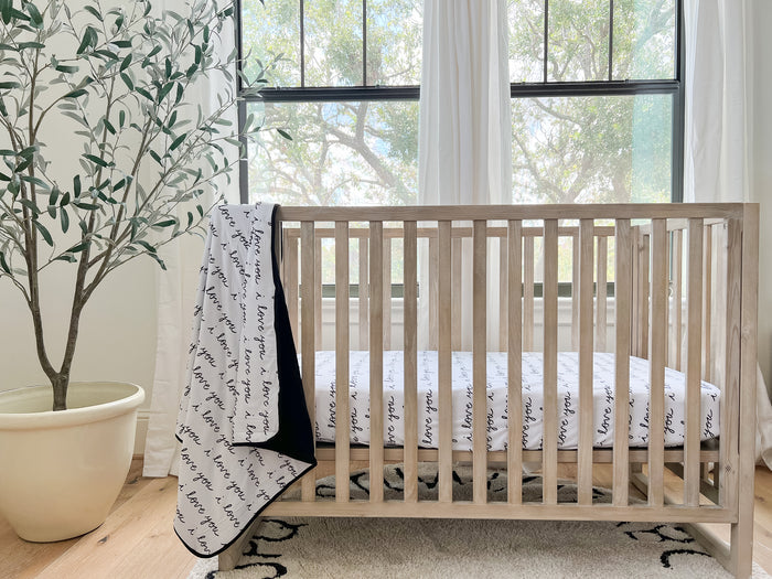 Nodnal Co Bamboo Quilted Blanket in I Love You - Premium Baby Bedding & Essentials