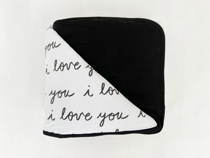 Nodnal Co Bamboo Quilted Blanket in I Love You - Premium Baby Bedding & Essentials
