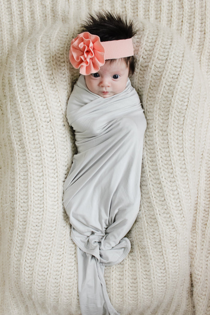 Nodnal Co Bamboo Swaddle Blanket in Cement Gray - Premium Baby Bedding & Essentials