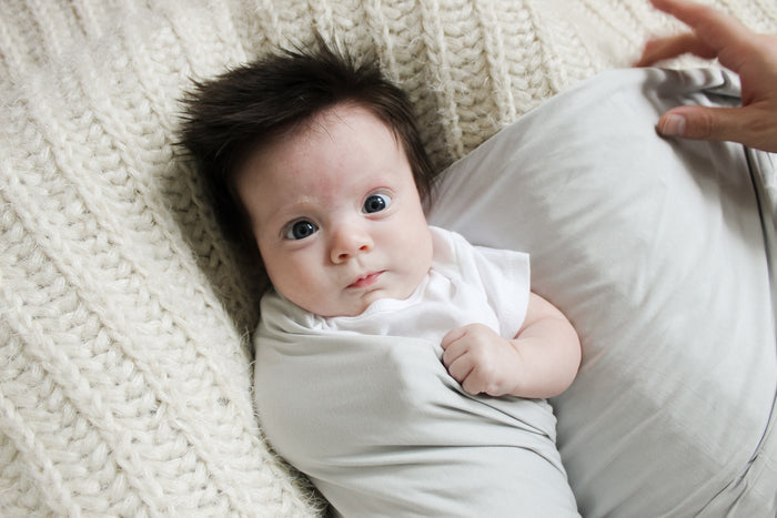Nodnal Co Bamboo Swaddle Blanket in Cement Gray - Premium Baby Bedding & Essentials