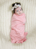 Nodnal Co Bamboo Swaddle Blanket in Dusty Rose - Premium Baby Bedding & Essentials