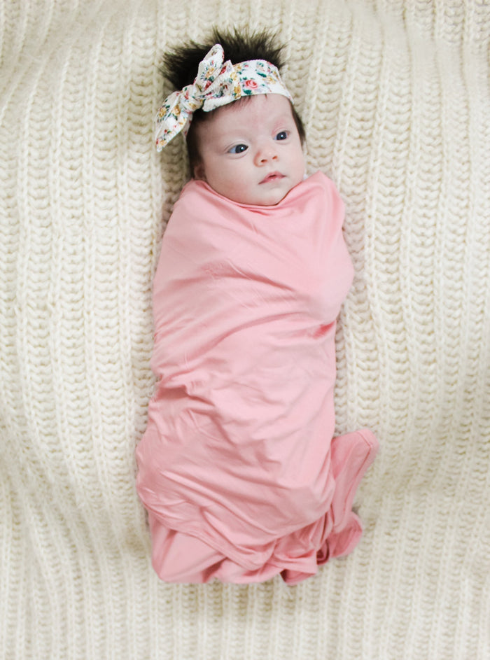 Nodnal Co Bamboo Swaddle Blanket in Dusty Rose - Premium Baby Bedding & Essentials