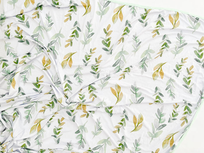 Nodnal Co Bamboo Swaddle Blanket in Leafy Greens - Premium Baby Bedding & Essentials