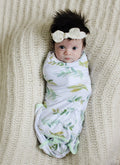 Nodnal Co Bamboo Swaddle Blanket in Leafy Greens - Premium Baby Bedding & Essentials